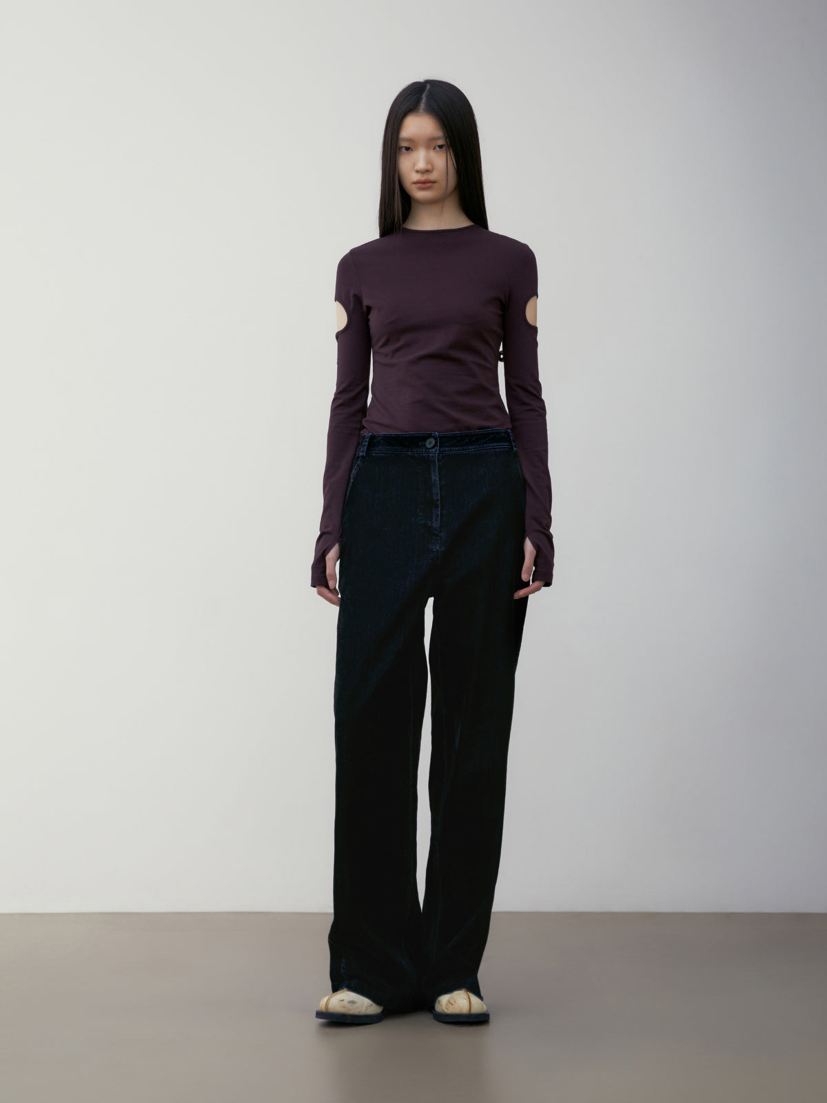 Low Classic Sleeve Hole T-Shirt Purple
