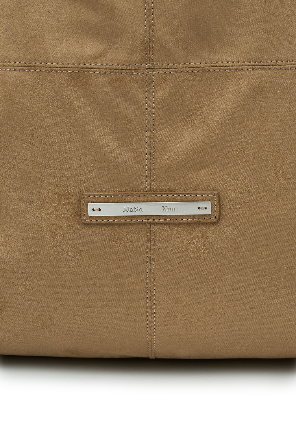 Matinkim Side String Suede Big Shoulder Bag IN Beige