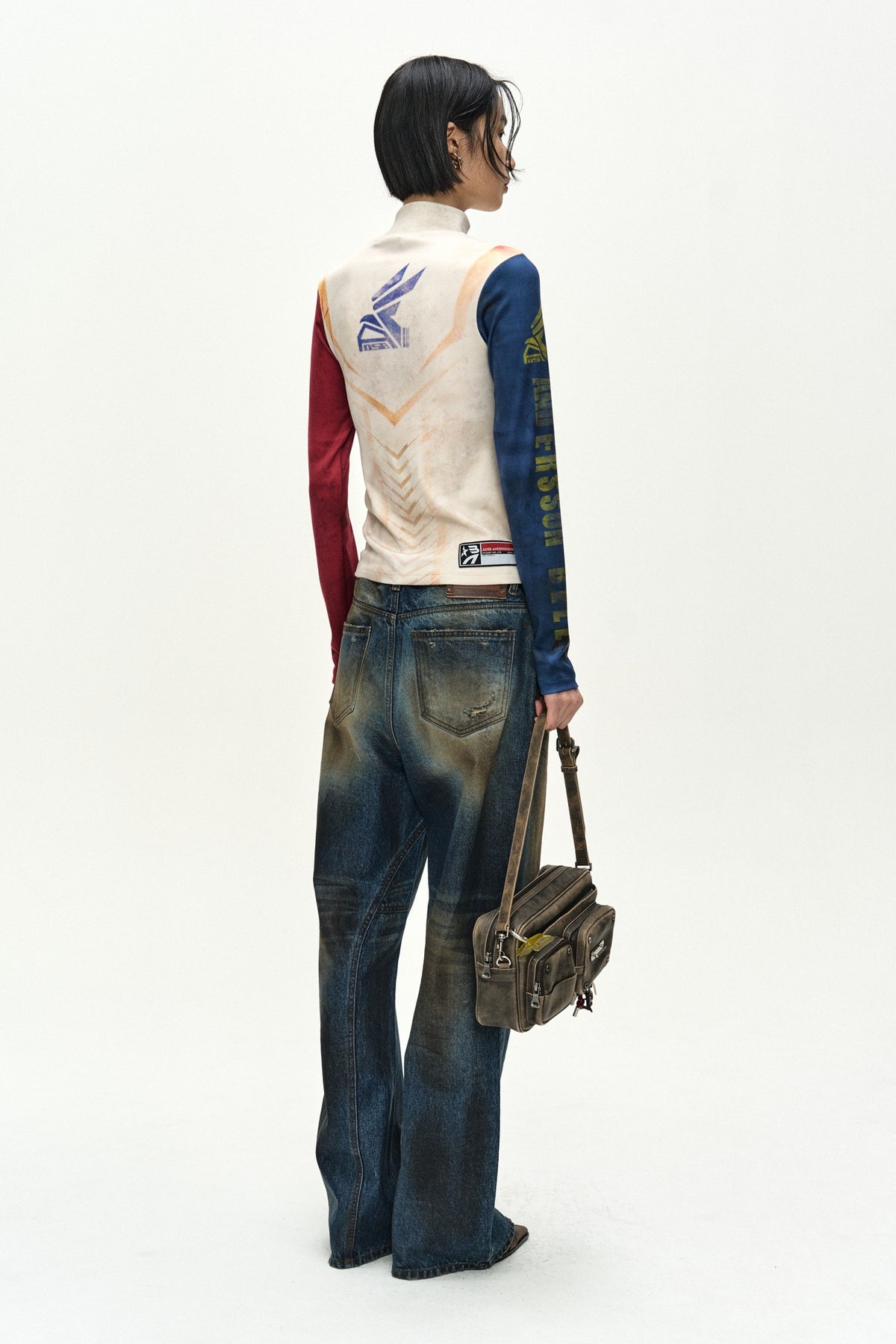 Andersson Bell Racing Graphic Color-Block High-Neck Top