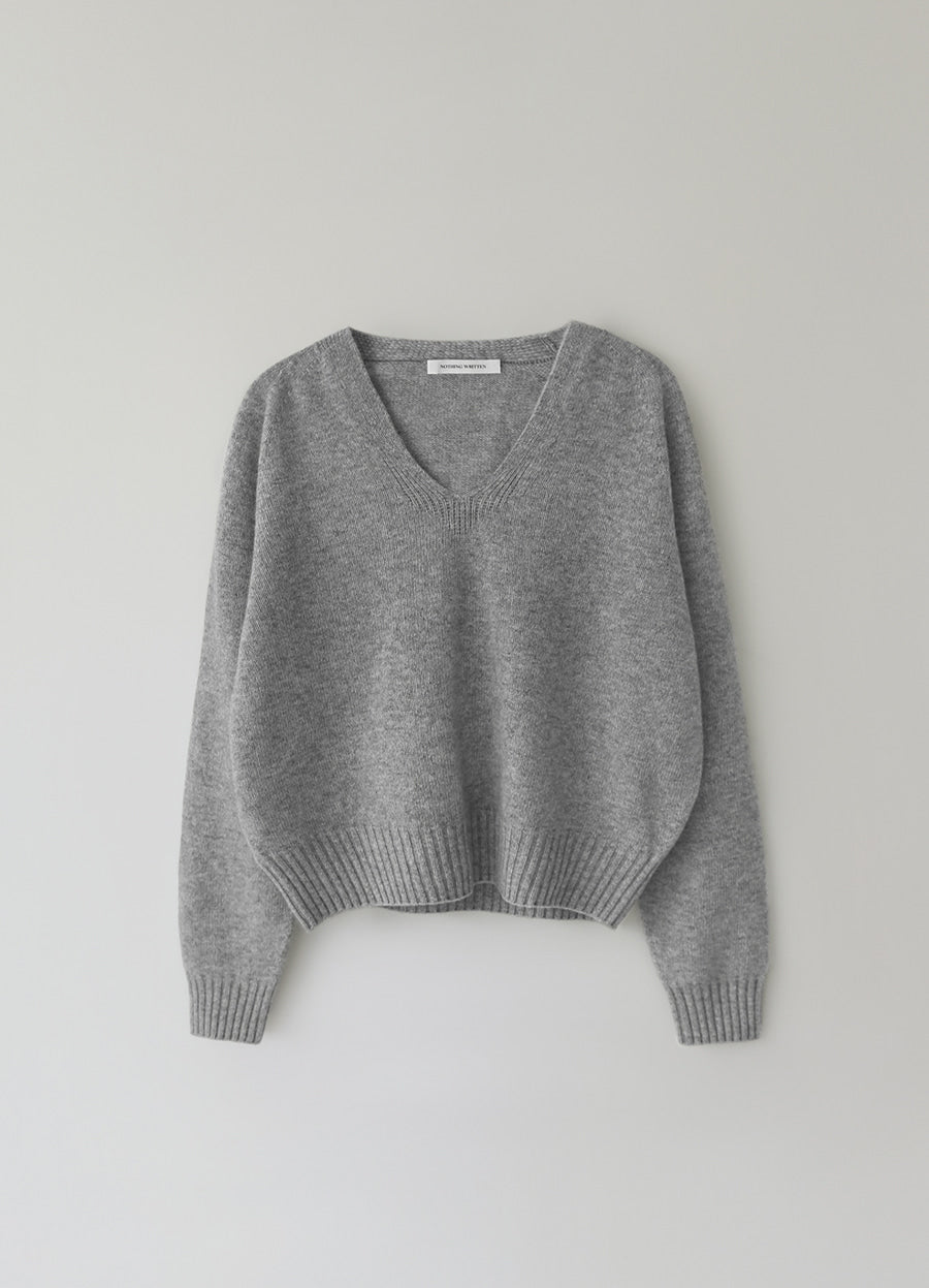 Nothing Written Erin wool v-neck pullover (Gray)