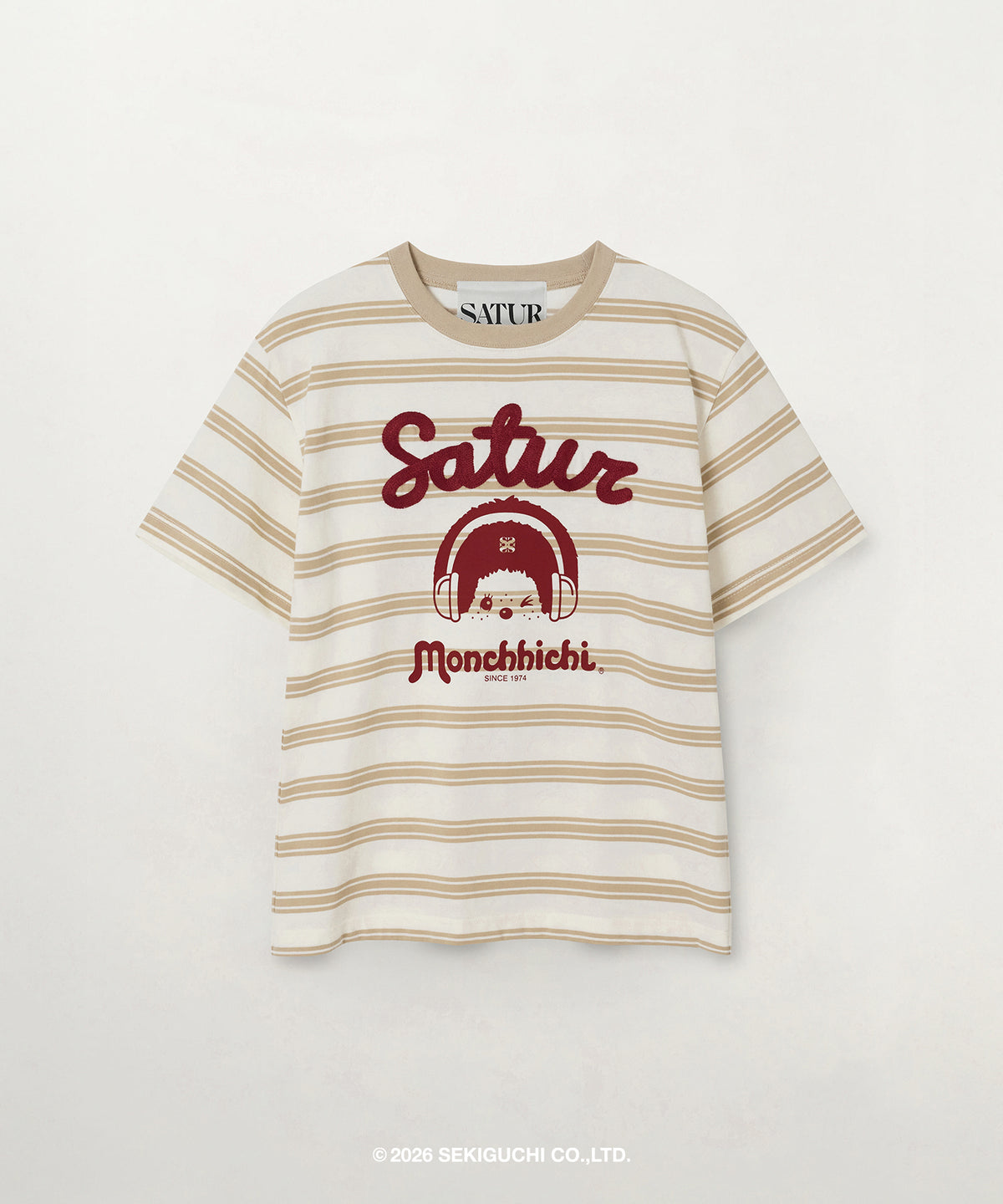 Satur X Monchhichi Stripe T-Shirt - Cream