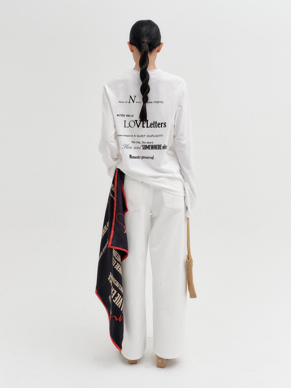 EENK Curved Fit Denim Pants - White