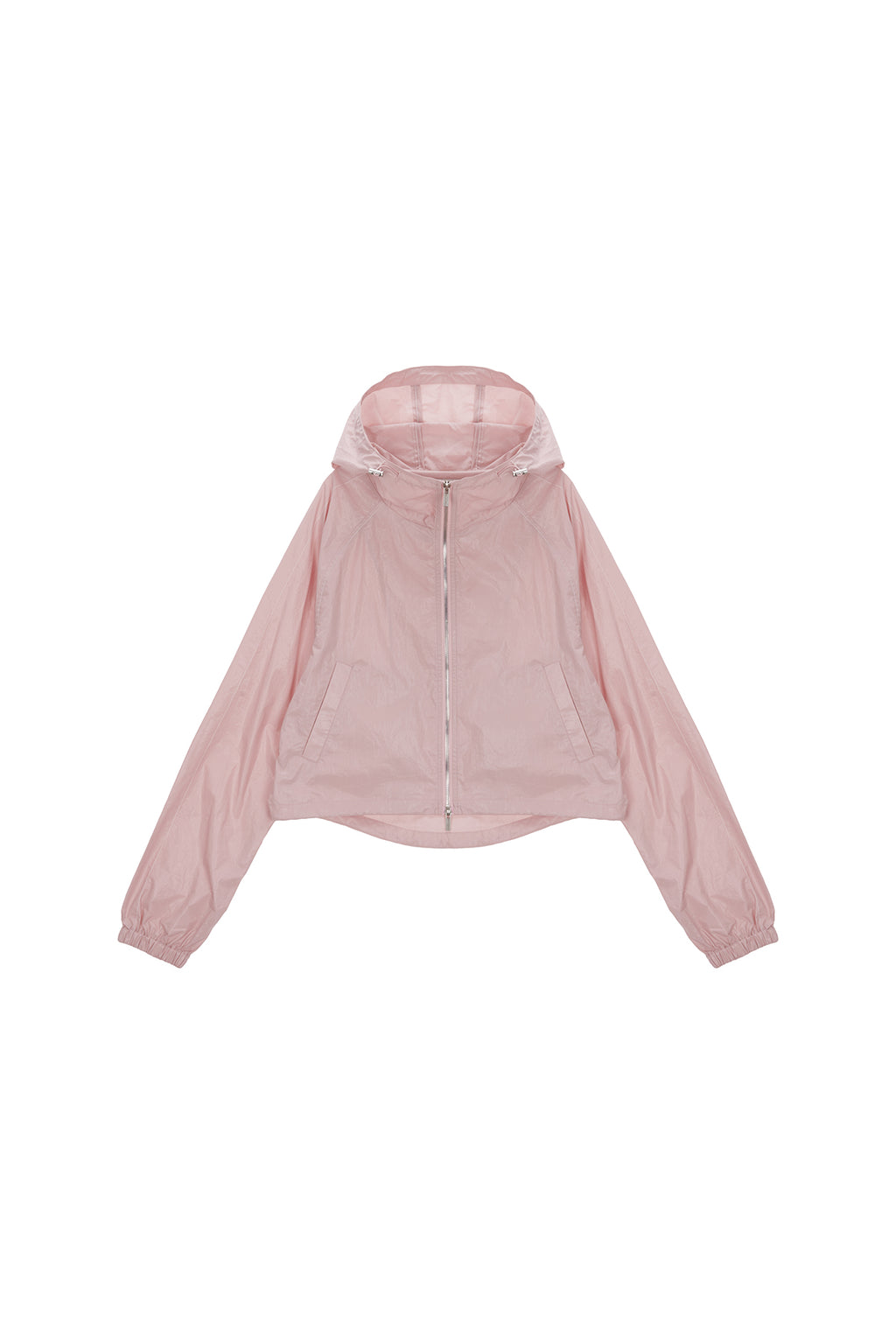 [matinkim] MATIN CROP HOODY COATING JUMPER IN PINK
