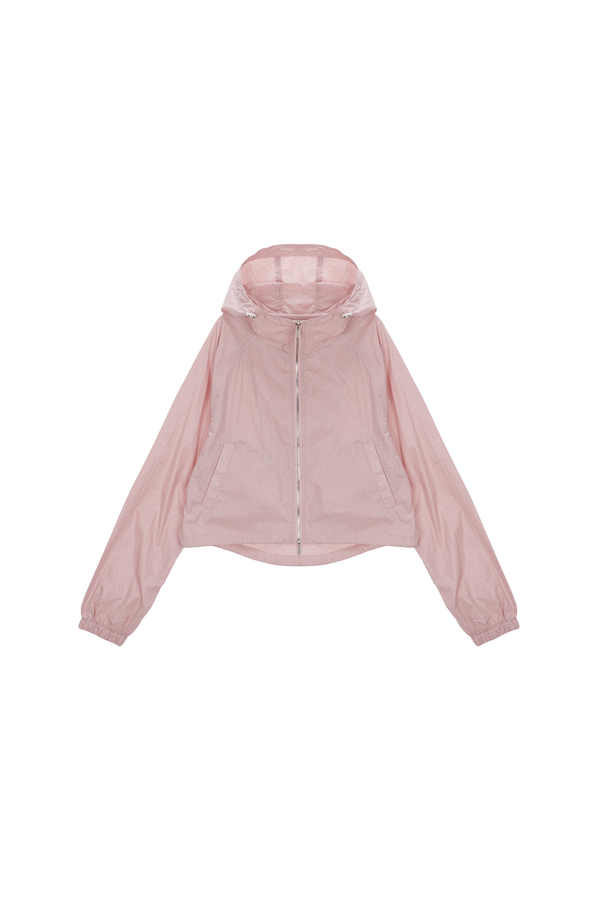 [matinkim] MATIN CROP HOODY COATING JUMPER IN PINK