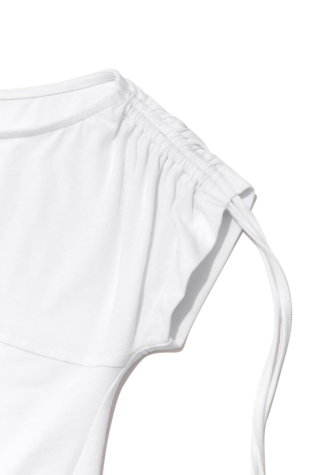 [matinkim] STRING OFF SHOULDER SLIM TOP IN WHITE