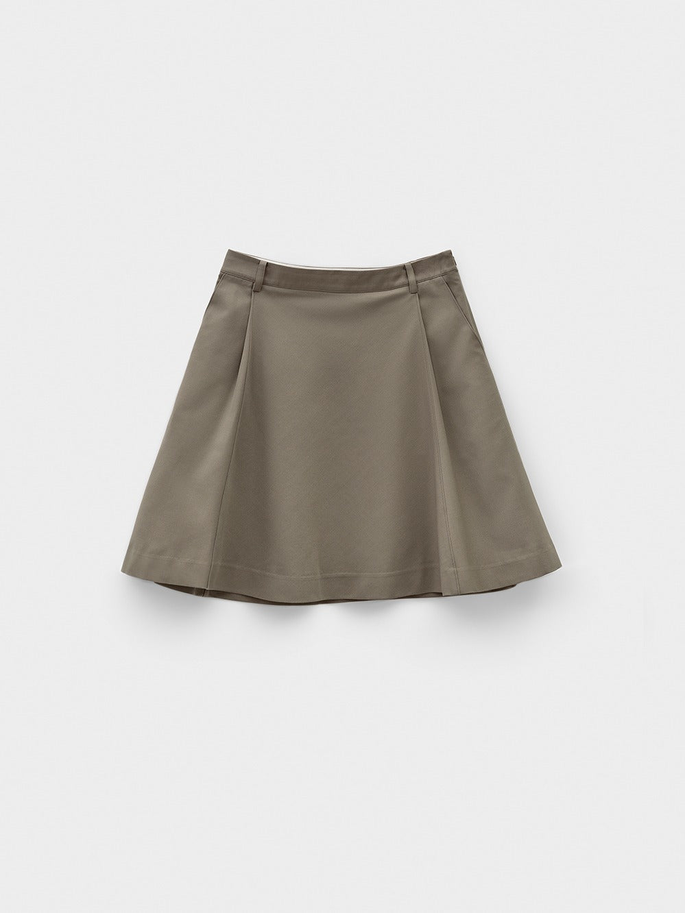[Low Classic] Flared Midi Skirt_Khaki Beige