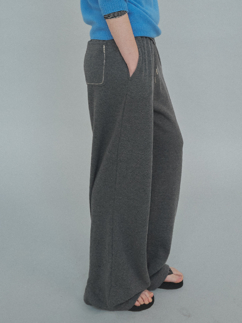 Tillidie Banding Stitch Sweatpants Charcoal