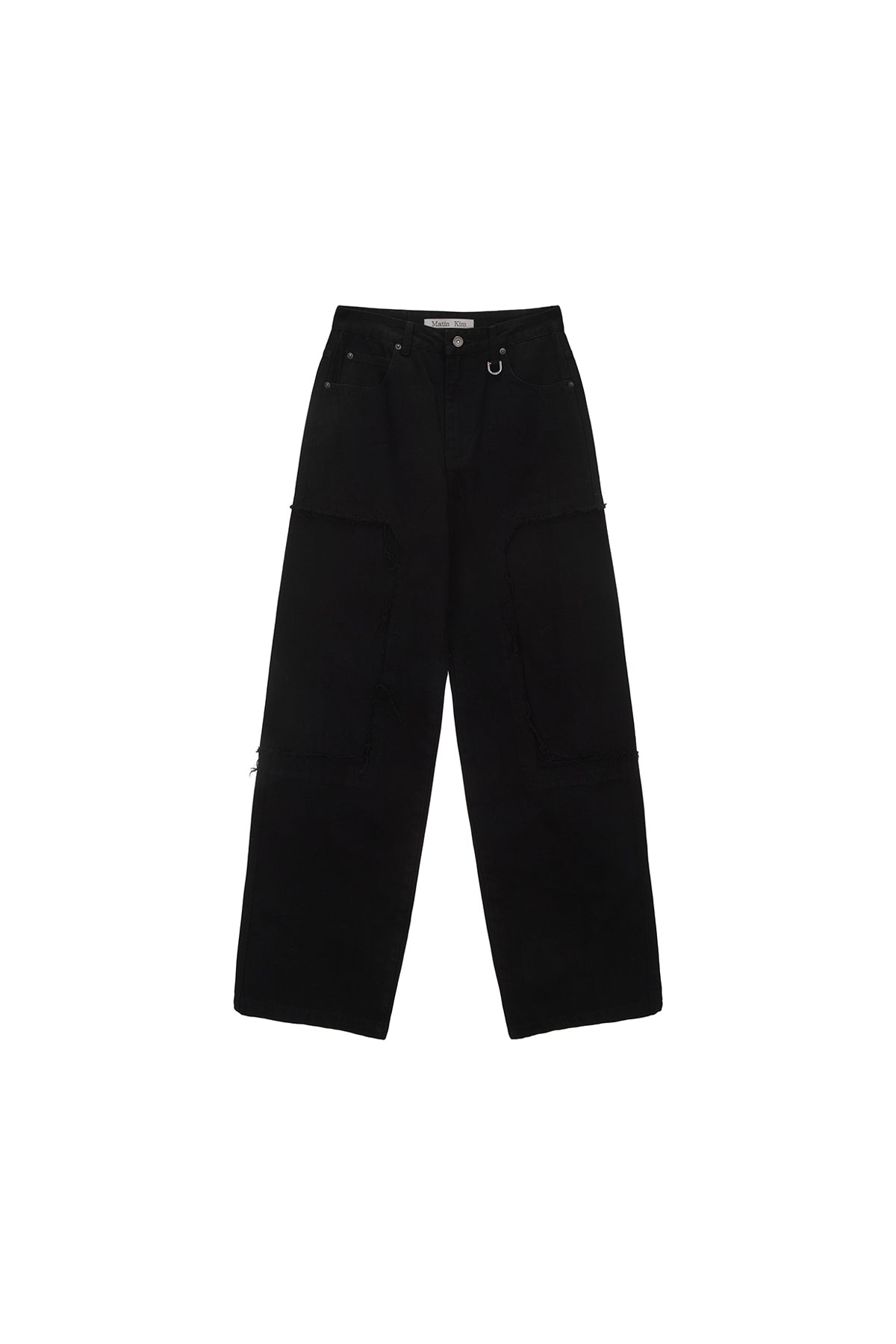 Matinkim Double Knee Cotton Denim Pants For Men IN Black