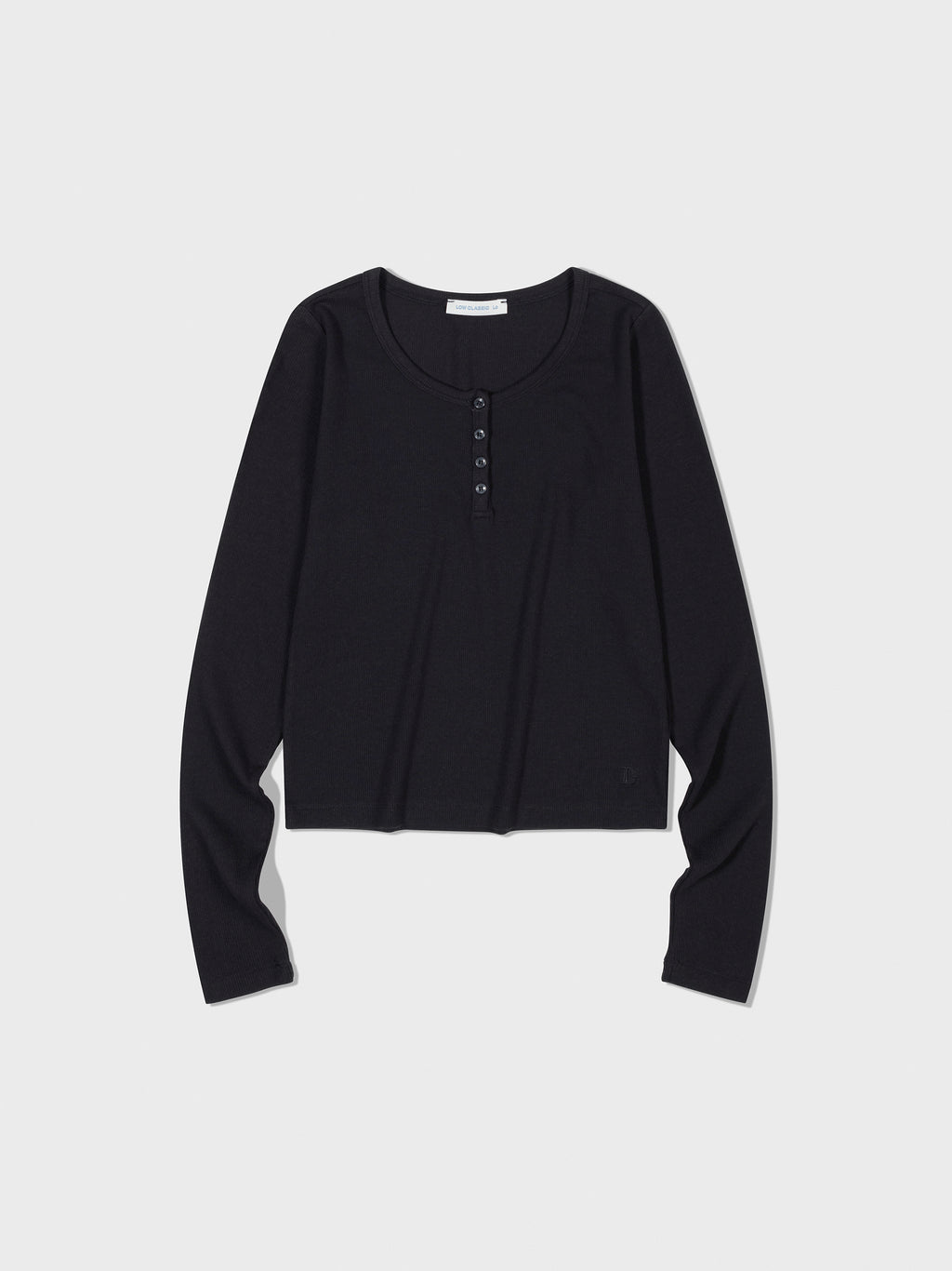 Low Classic Henry Neck Long Sleeve T-Shirt Black