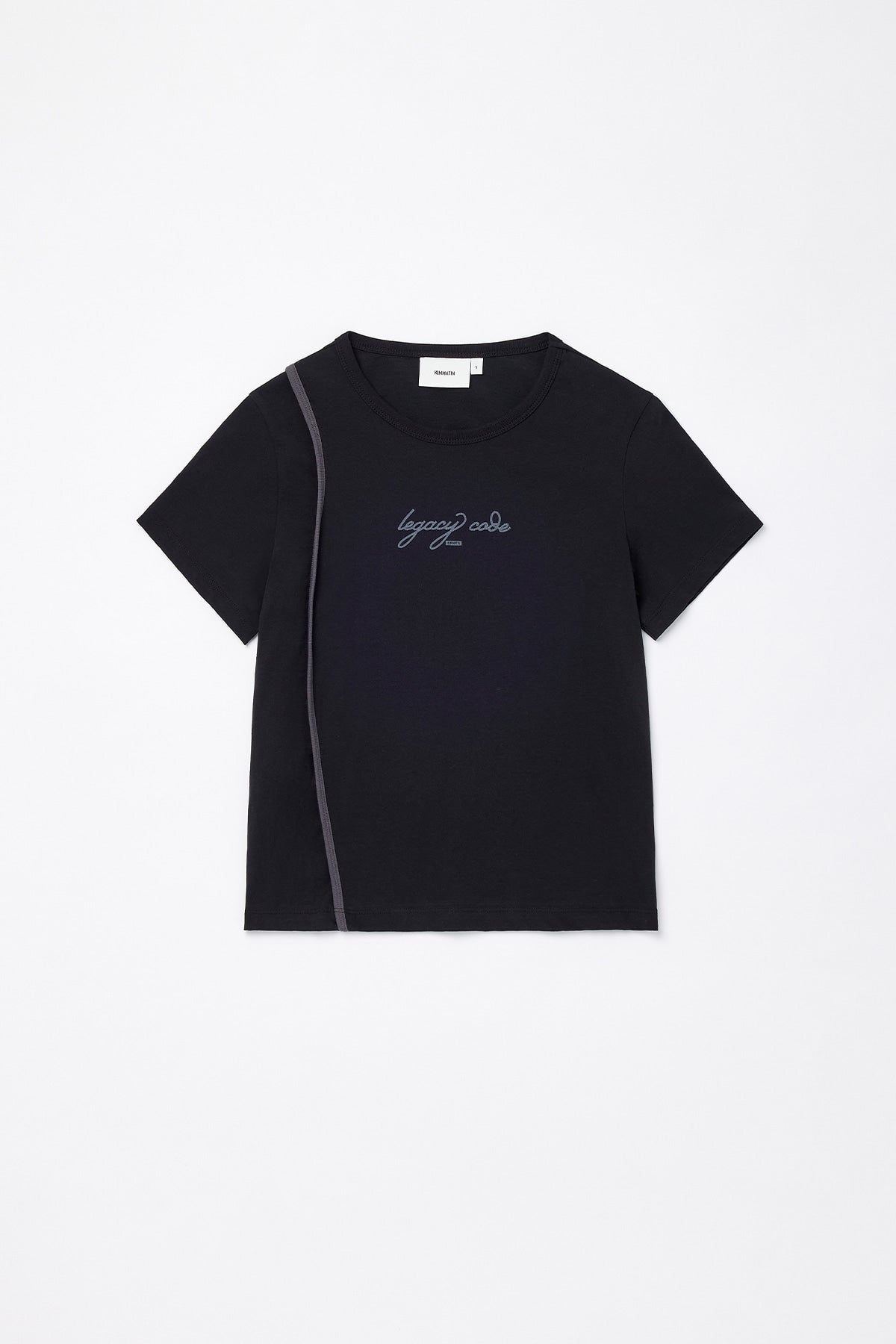 Matinkim Back Slit Slim Top IN Black