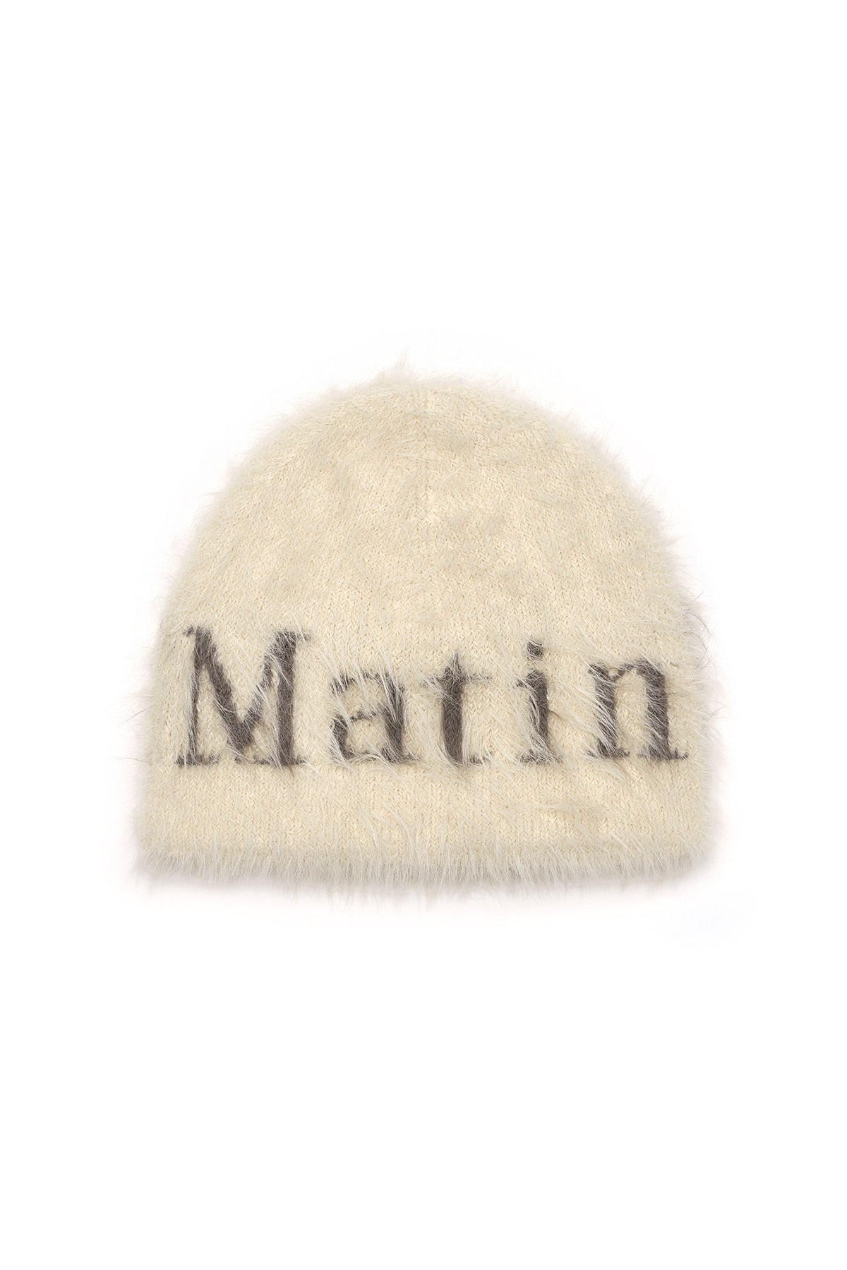Matinkim Matin Hairy Knit Beanie IN Light Beige