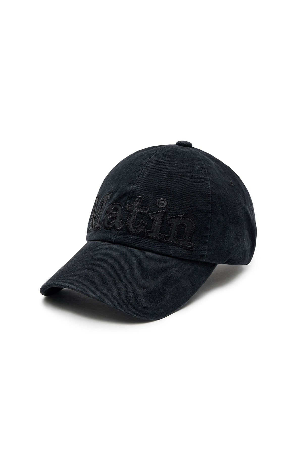 [matinkim] MATIN APPLIQUE STITCH BALL CAP IN BLACK