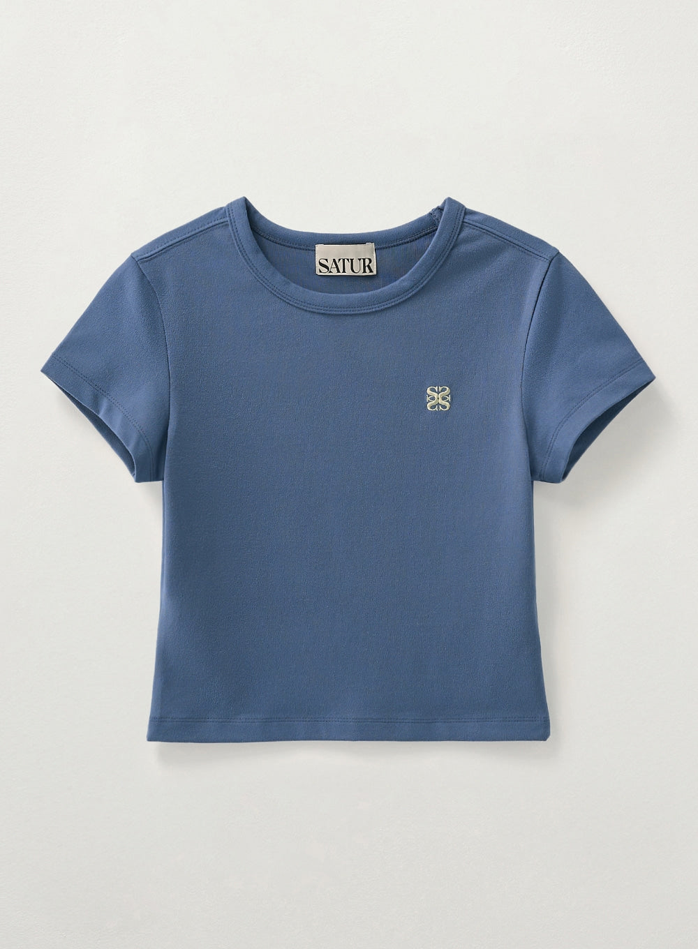 [satur] (W) Essential Basic Logo T-Shirt - Navy