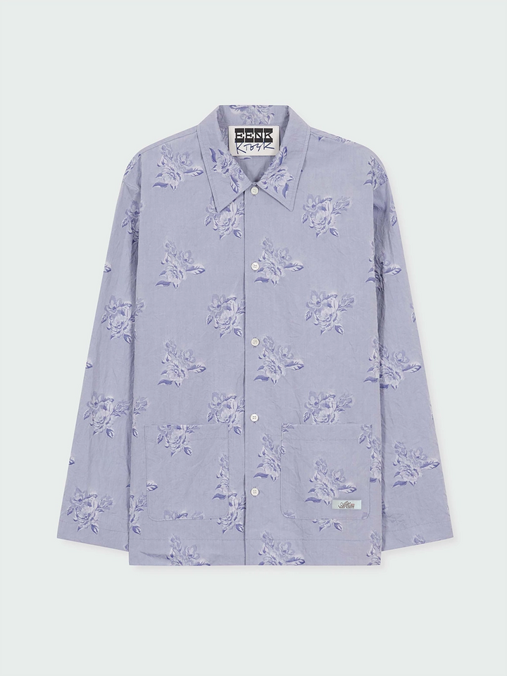 EENK (Unisex) Floral Long Sleeve Shirt - Lavender