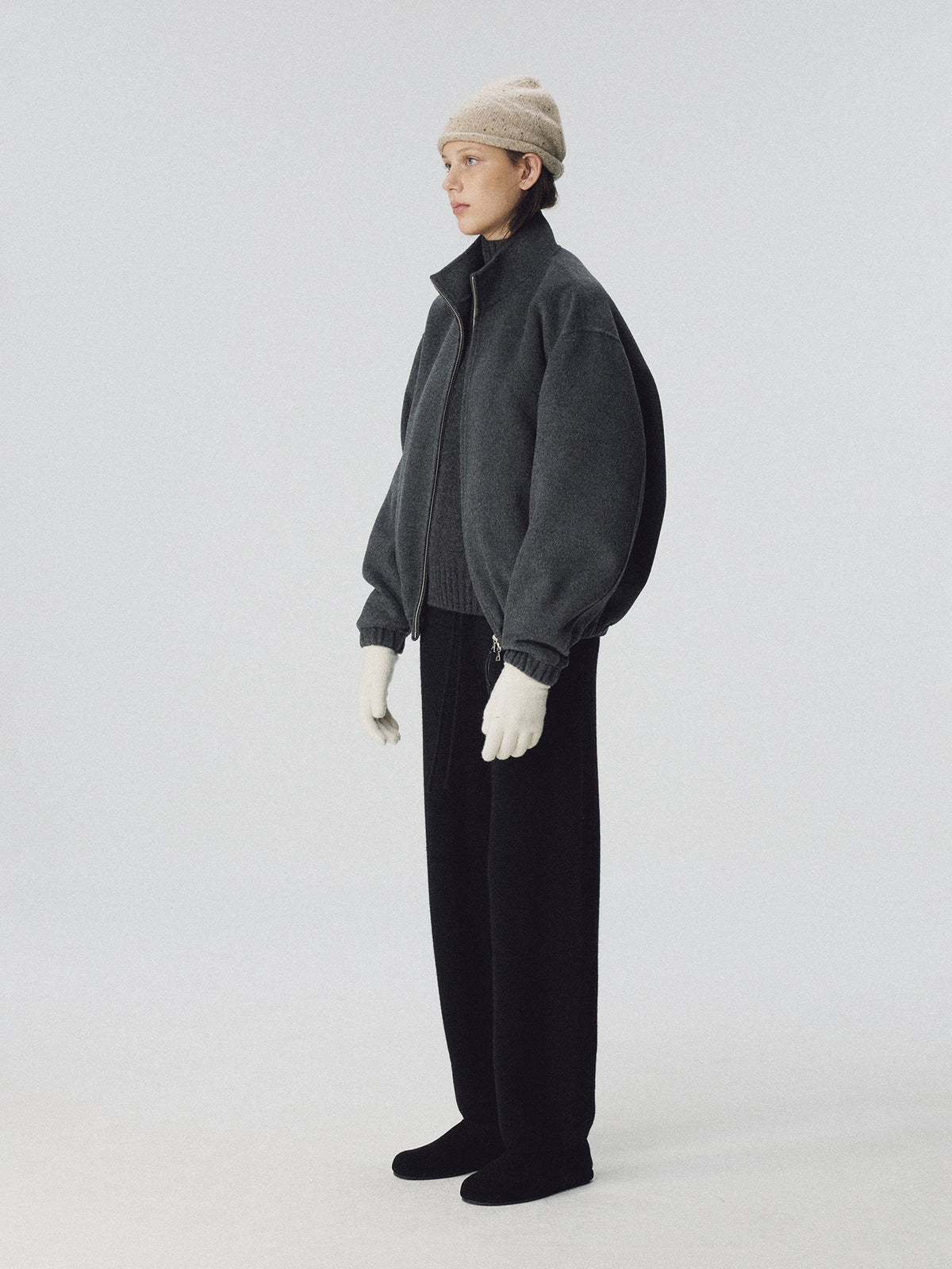 Nothing Written Plaza zip blouson (Dark gray) (Pre-order, ships from Oct 30)