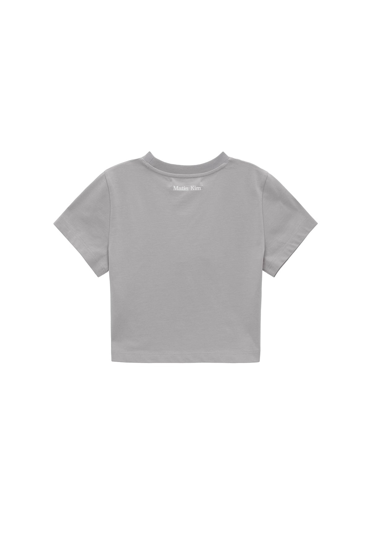 [matinkim] KEYWORD LETTERING CROP TOP IN LIGHT GREY