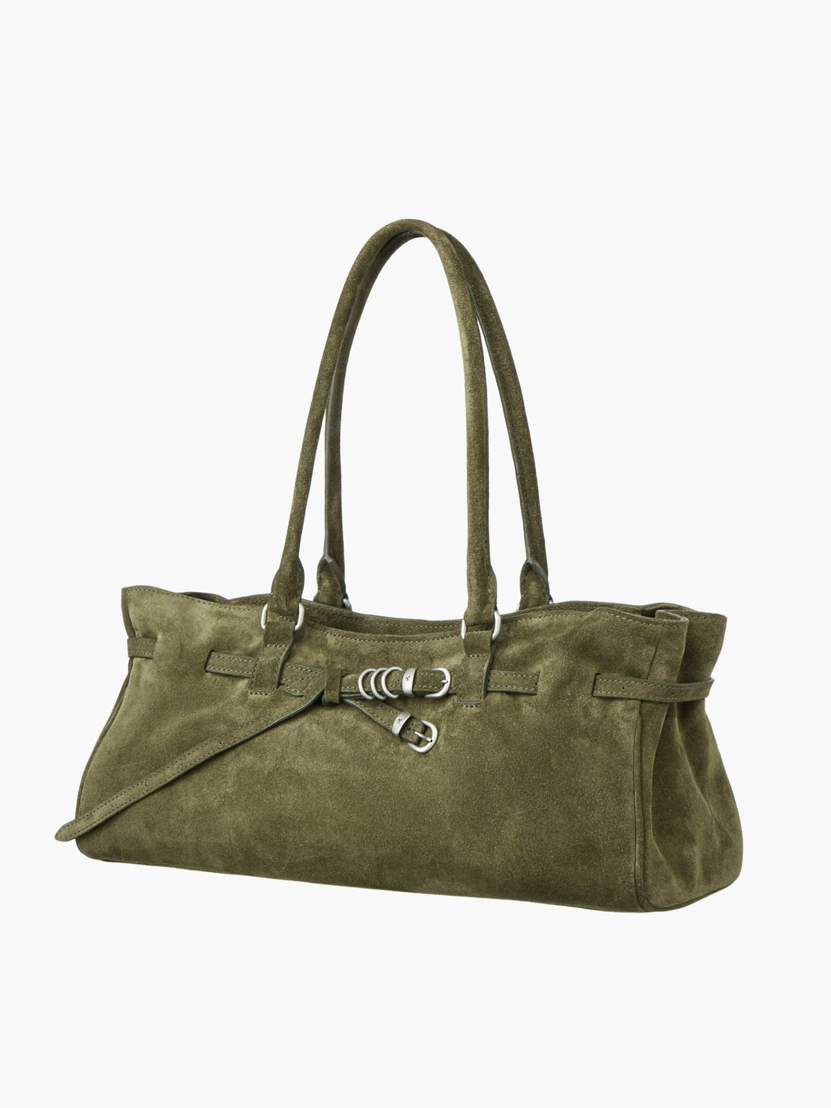 Margesherwood Soft Grandma Shoulder Bag dark olive suede