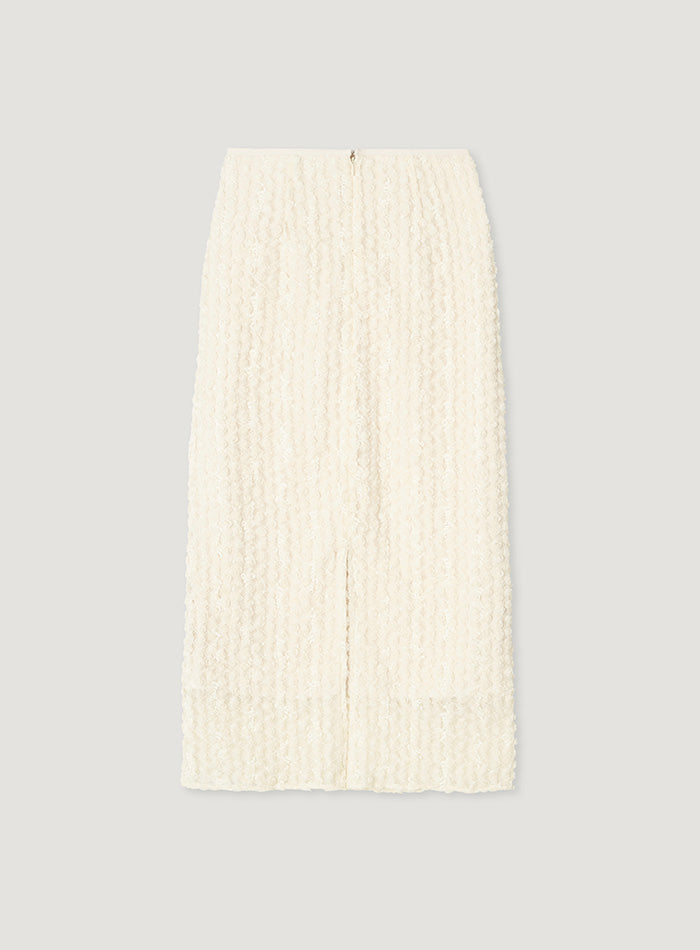 Mango Maniplease Blumi Lace Skirt Natural