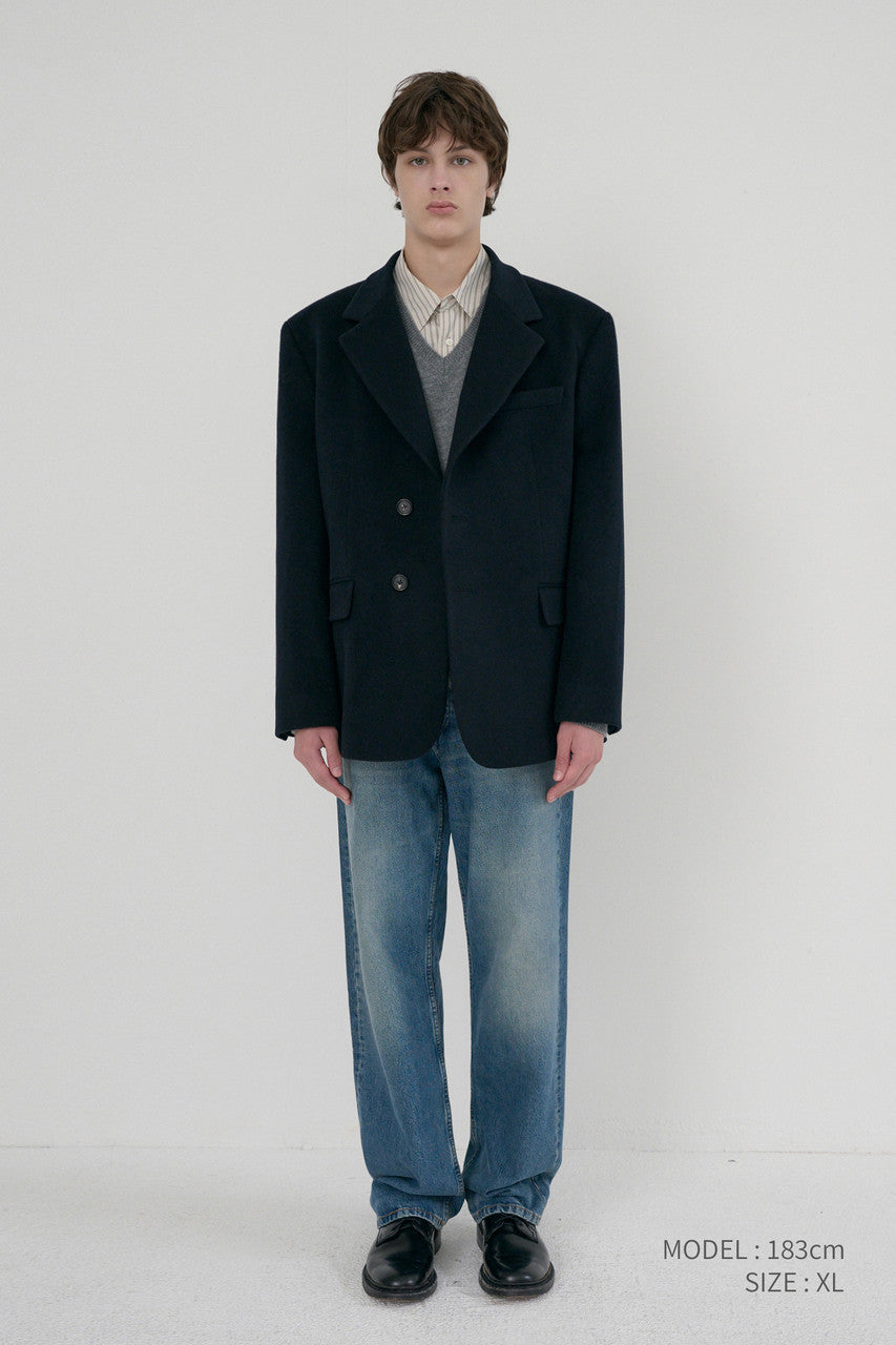 Dunst Unisex Layered Cashmere Blazer Navy