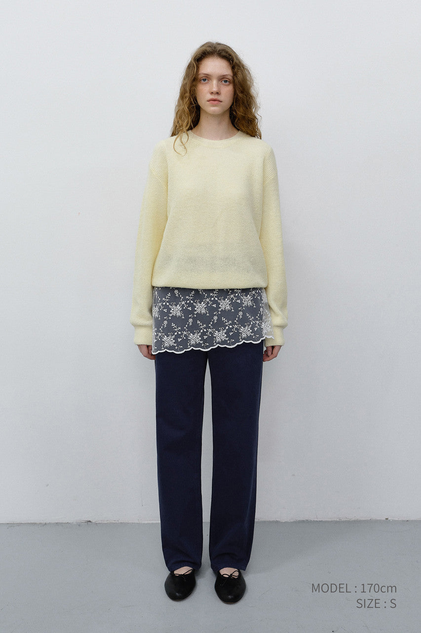 Dunst Unisex Hairly Sweater Lemon Butter