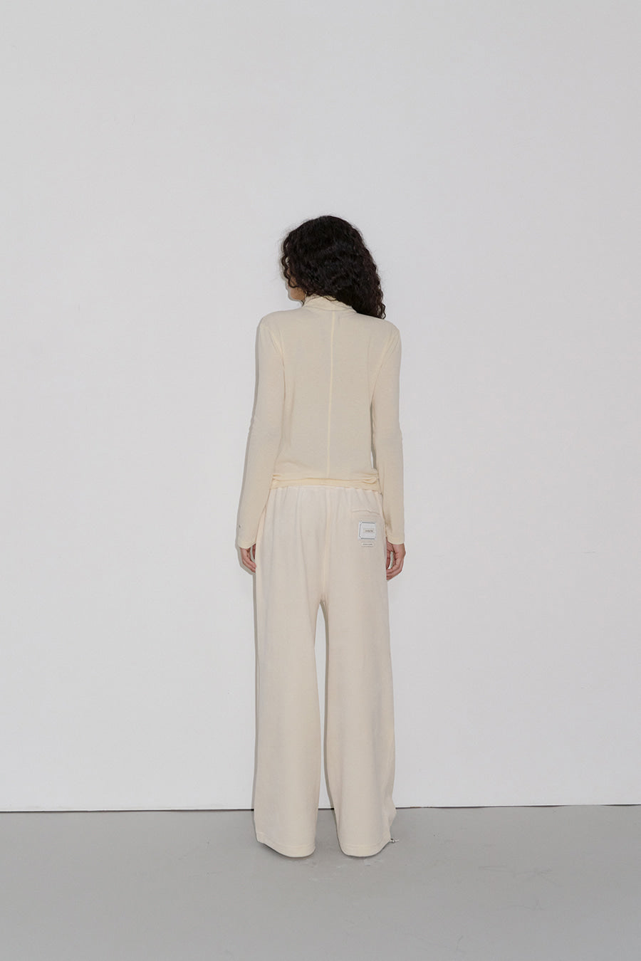Overdueflair Slim-Fit Wool Turtleneck T-Shirt Ivory