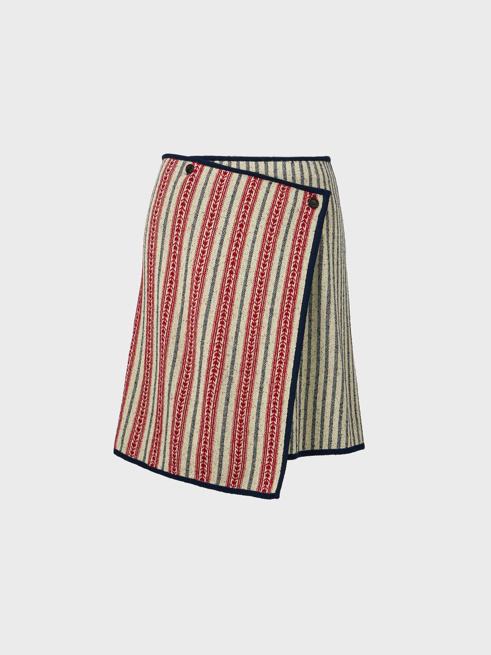 EENK Jacquard Knitwear Wrap Skirt - Red