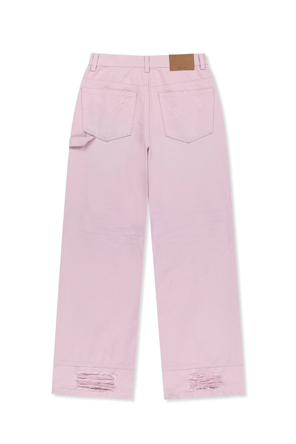 Matinkim Destroyed Color Dyeing Denim Pants IN Pink