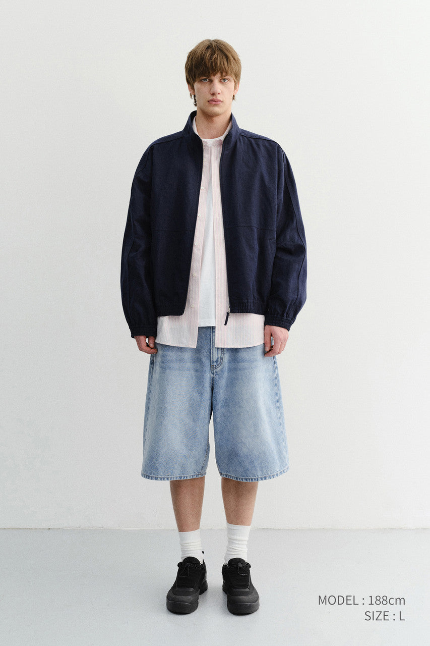Dunst Classic Baggy Denim Shorts Light Blue