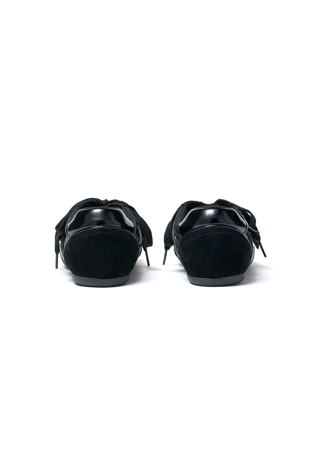 Matinkim Cross Strap Suede Block Sneakers IN Black