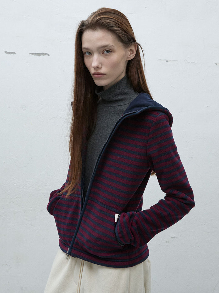 Raive Stripe Fleece Hoodie Zip-up