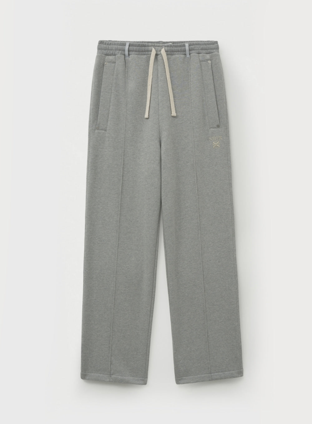[satur] Teo Cotton Banding Sweatpants - Melange Gray