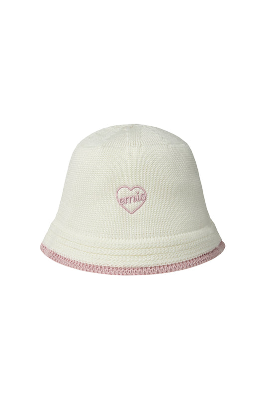 HEART KNIT HAT-IVORY