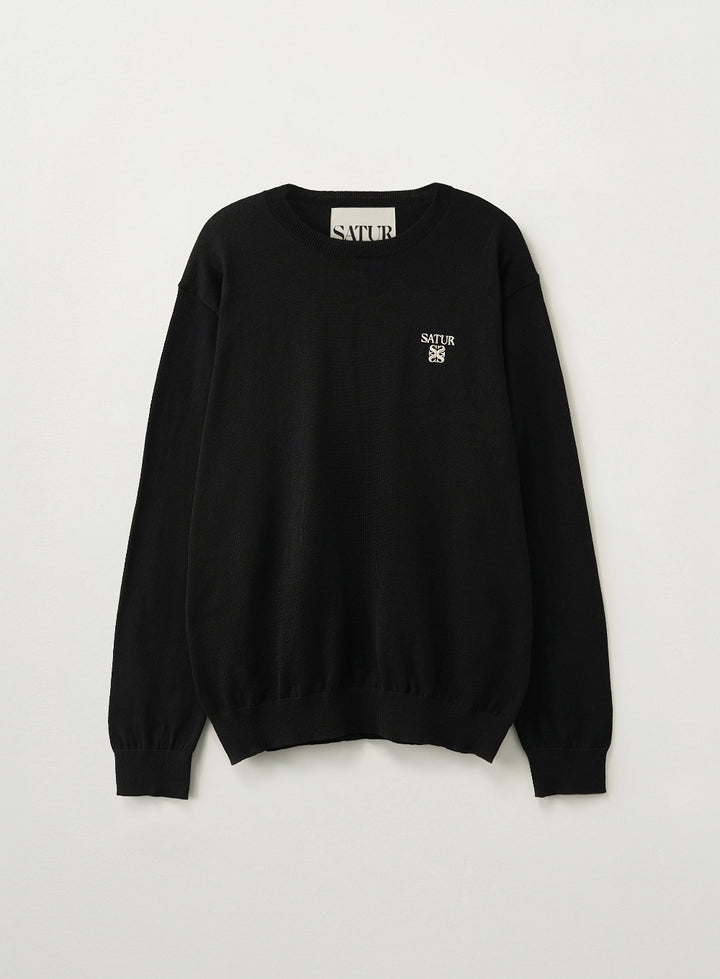 Satur Loren Linen Blend Knit - Black
