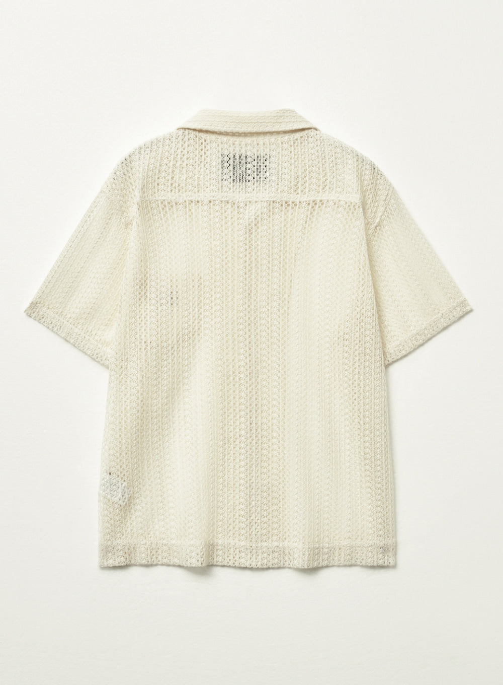 [satur] Crochet Open Collar Half Shirt - Cream