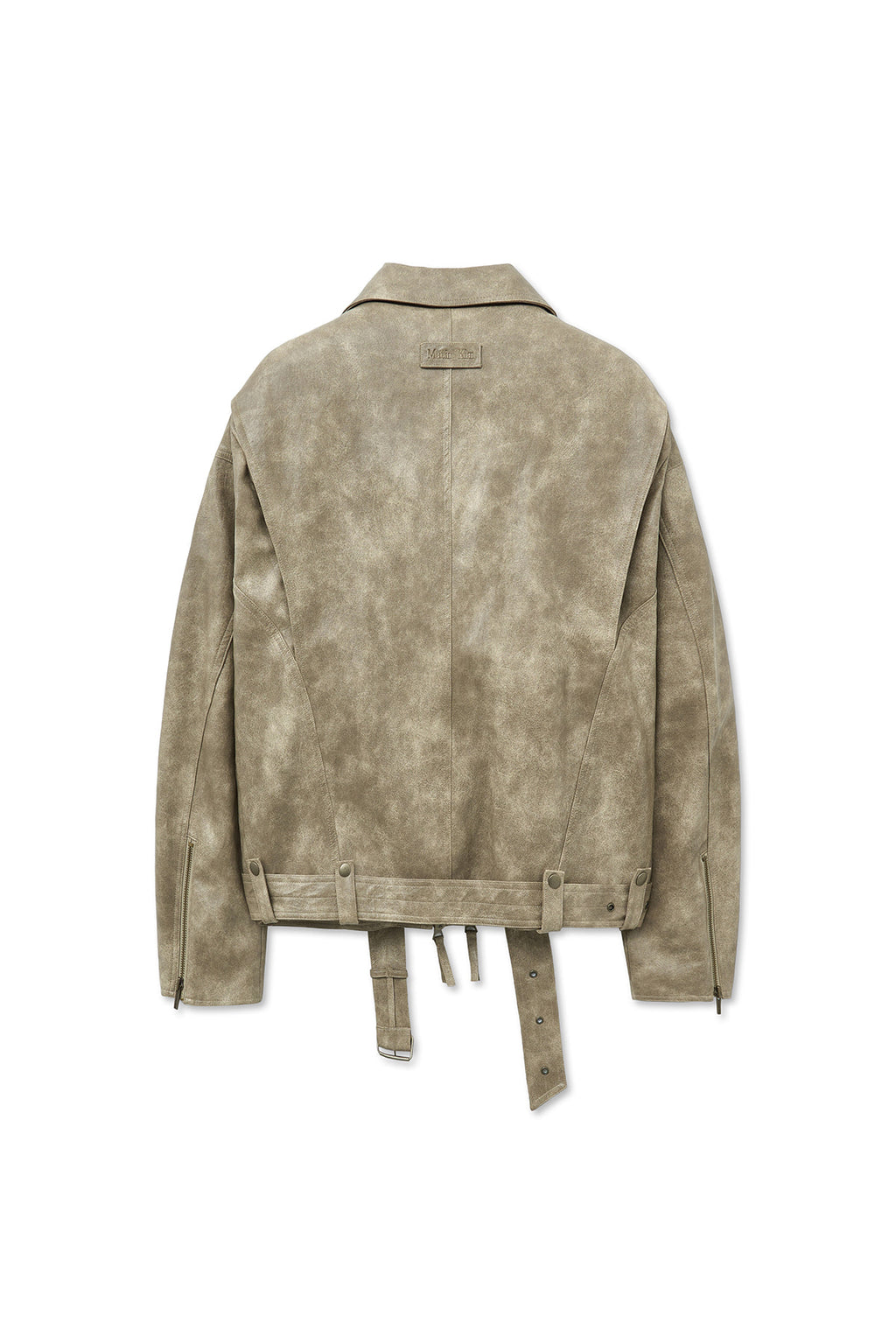 [matinkim] FAUX LEATHER BELTED RIDER JUMPER IN BEIGE