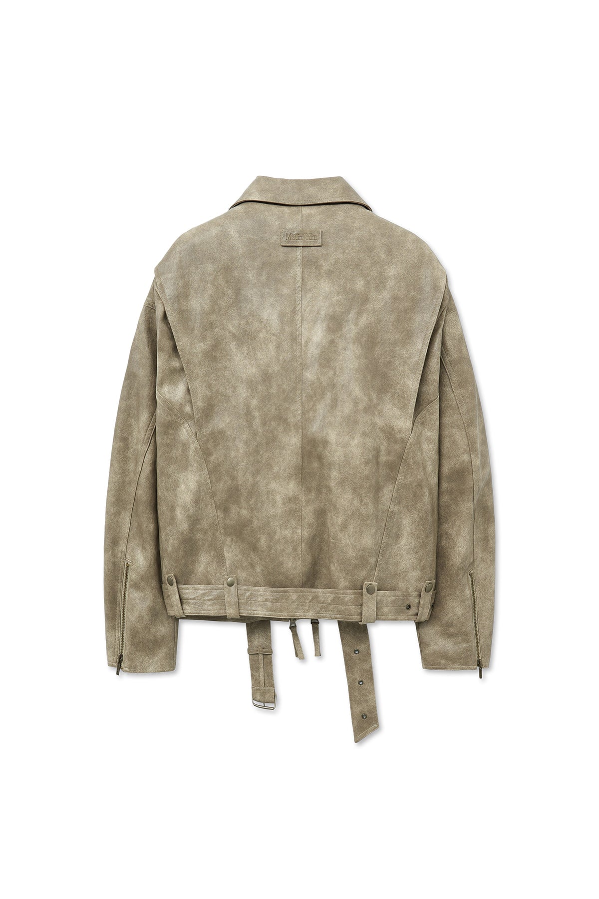 [matinkim] FAUX LEATHER BELTED RIDER JUMPER IN BEIGE