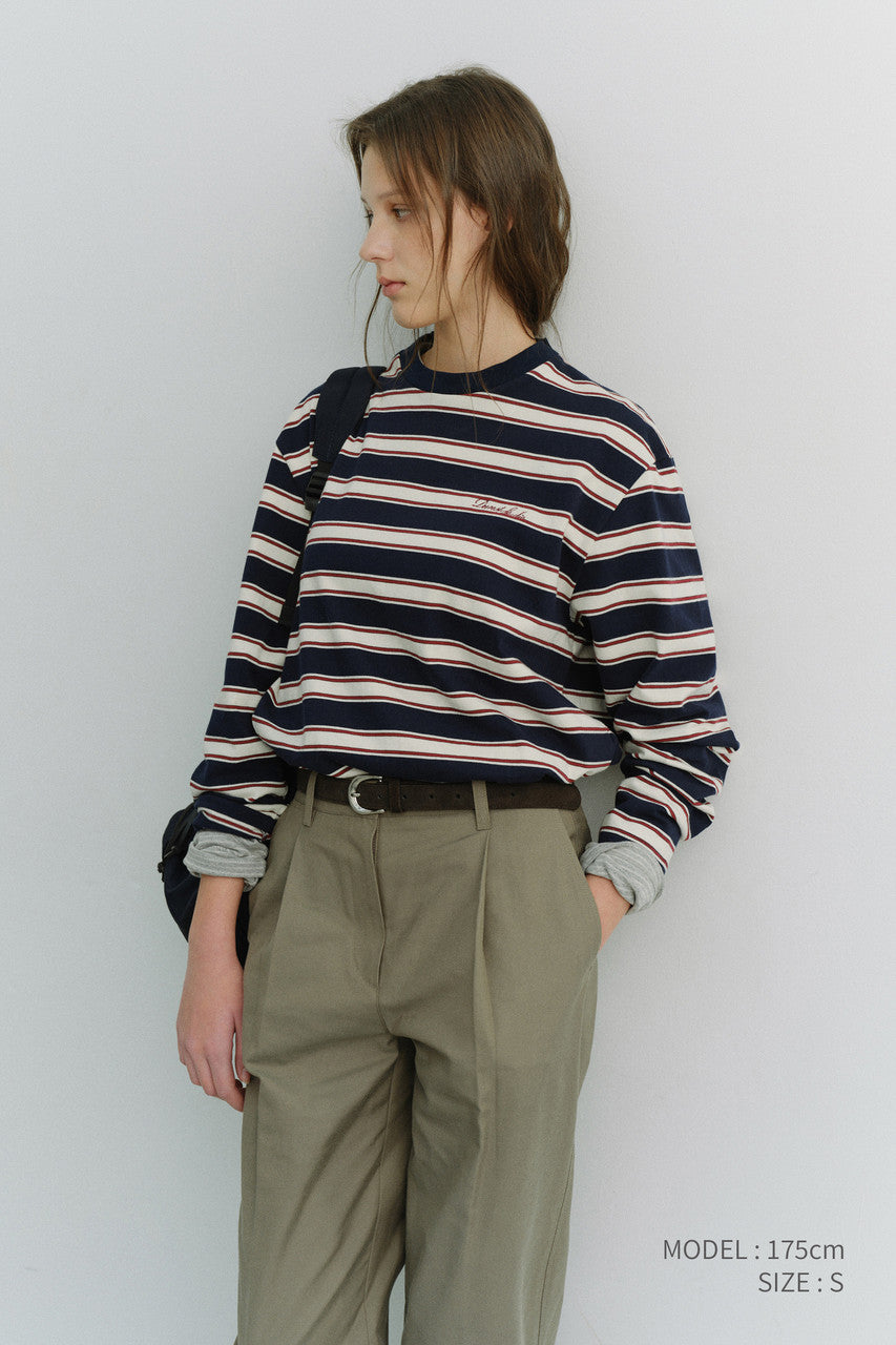 Dunst Unisex Striped T-Shirt Navy Stripe