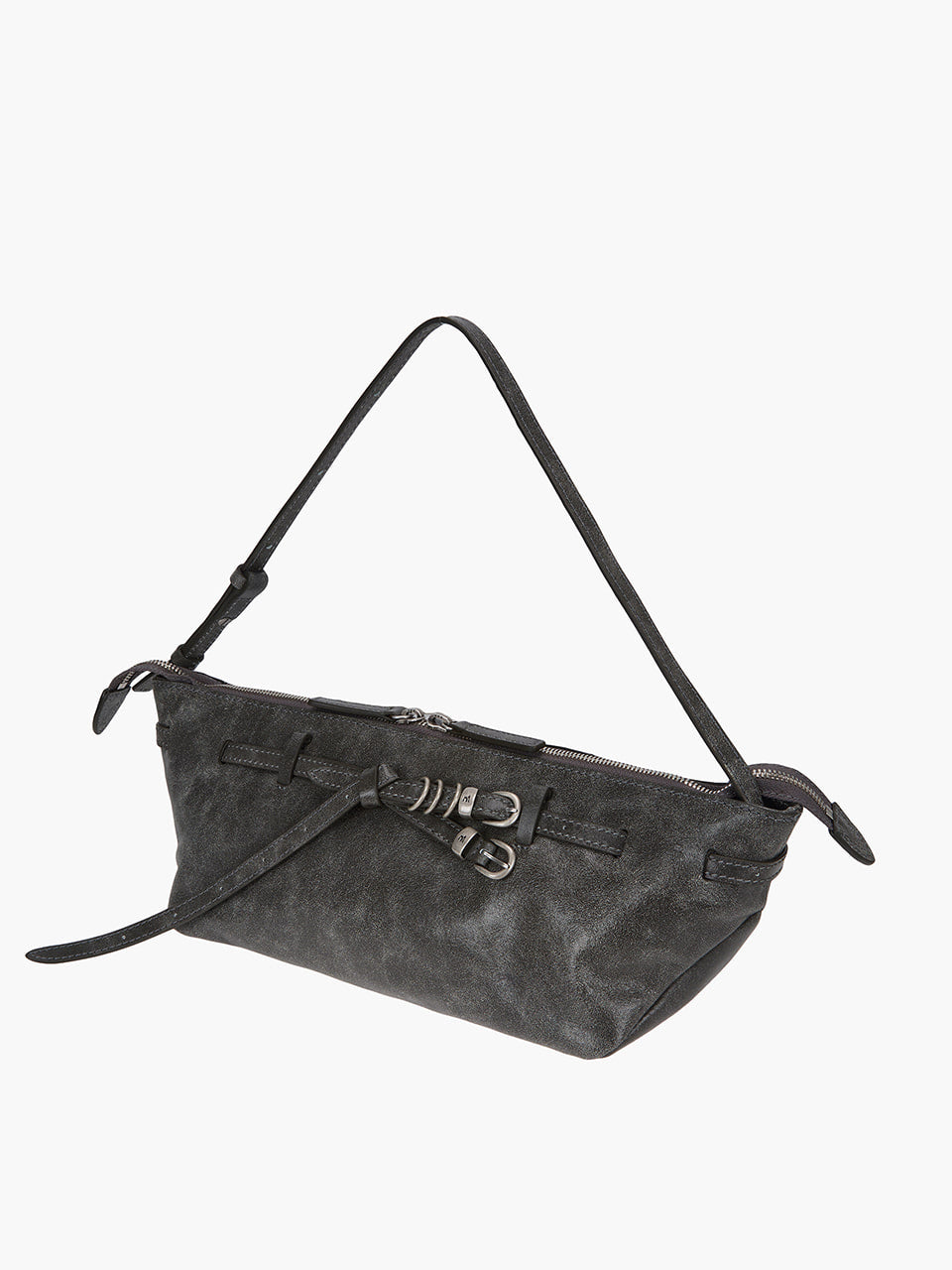 Margesherwood Grandma Used Sling Bag white+grey two-tone cracked