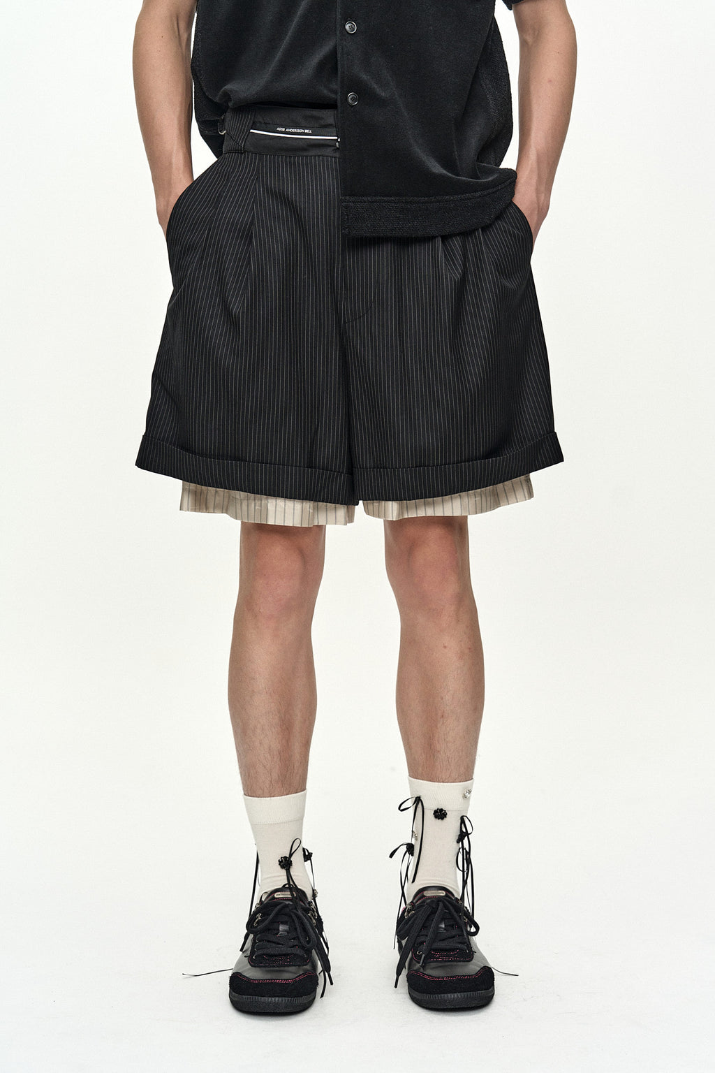Andersson Bell Inside-Out Stripe Layered Shorts