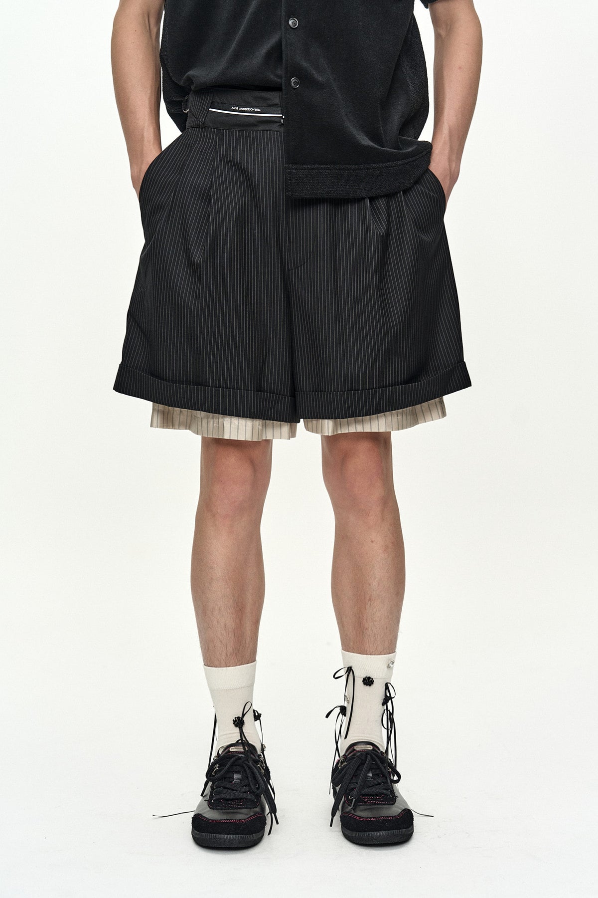 Andersson Bell Inside-Out Stripe Layered Shorts