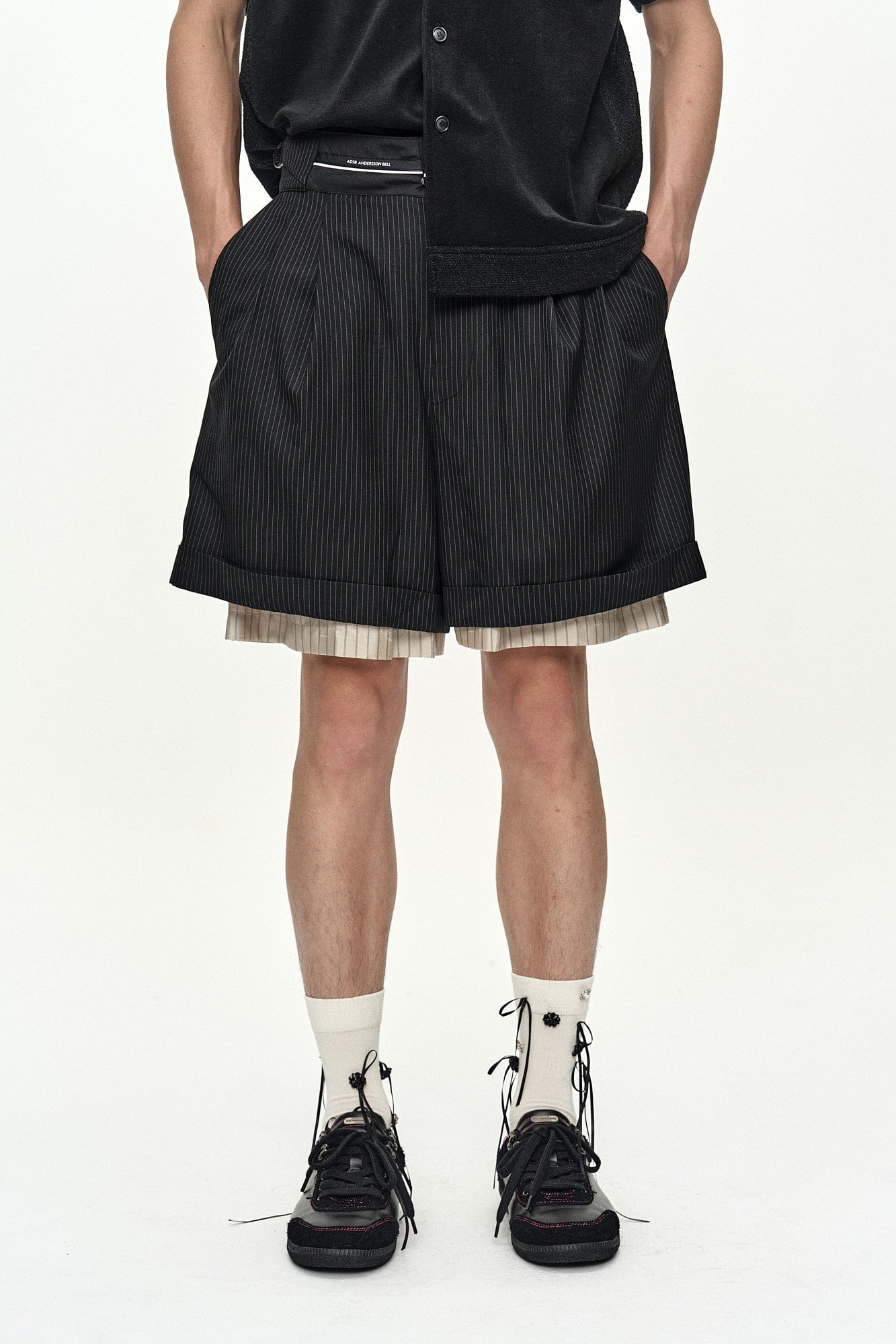 Andersson Bell Inside-Out Stripe Layered Shorts