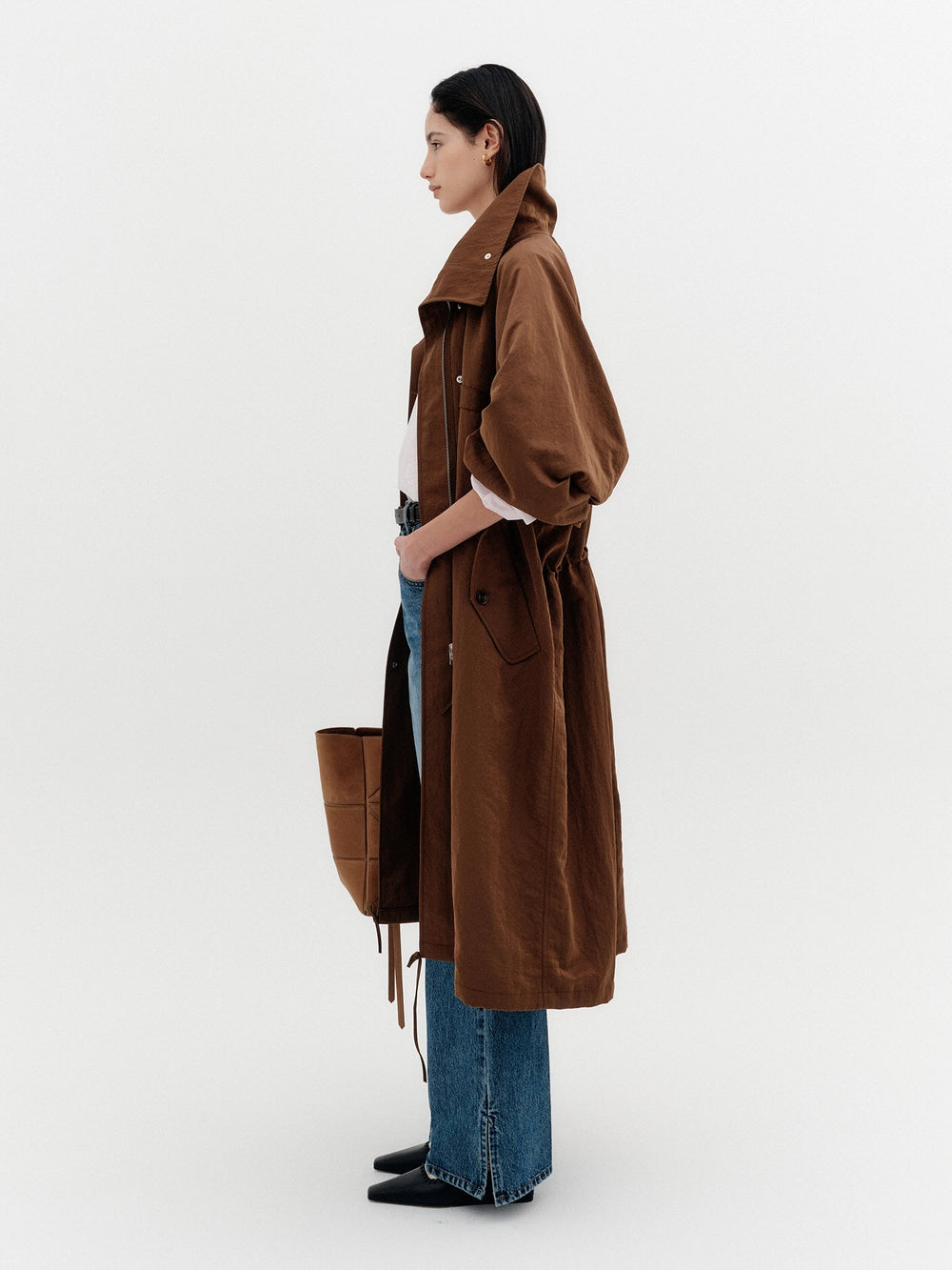 EENK Reversible High-Neck Long Jumper - Brown