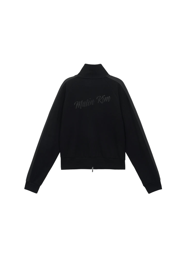 Matinkim Vintage Graphic Jersey Zip UP IN Black