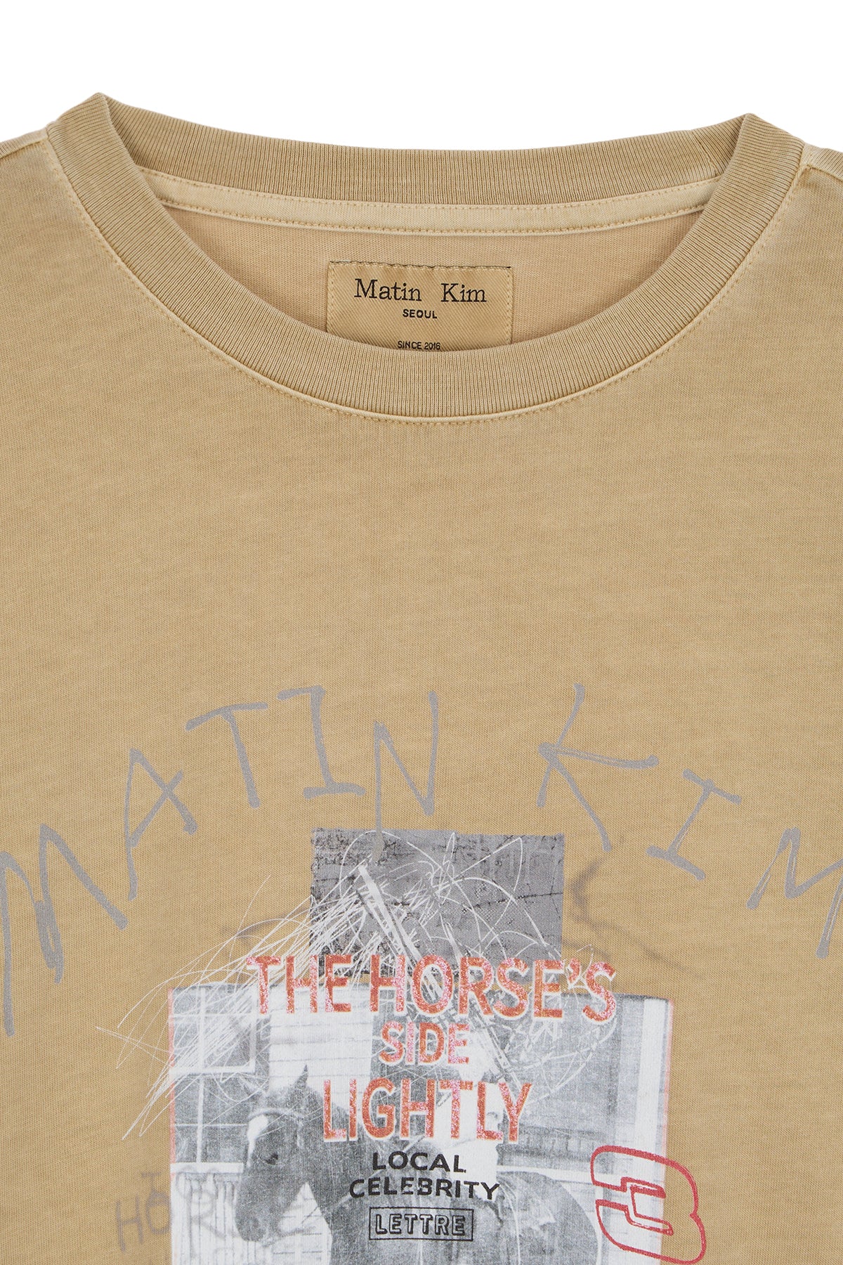 Matin Kim MATIN LNY 26 PIGMENT LONG SLEEVE TOP in Beige, premium Korean designer fashion