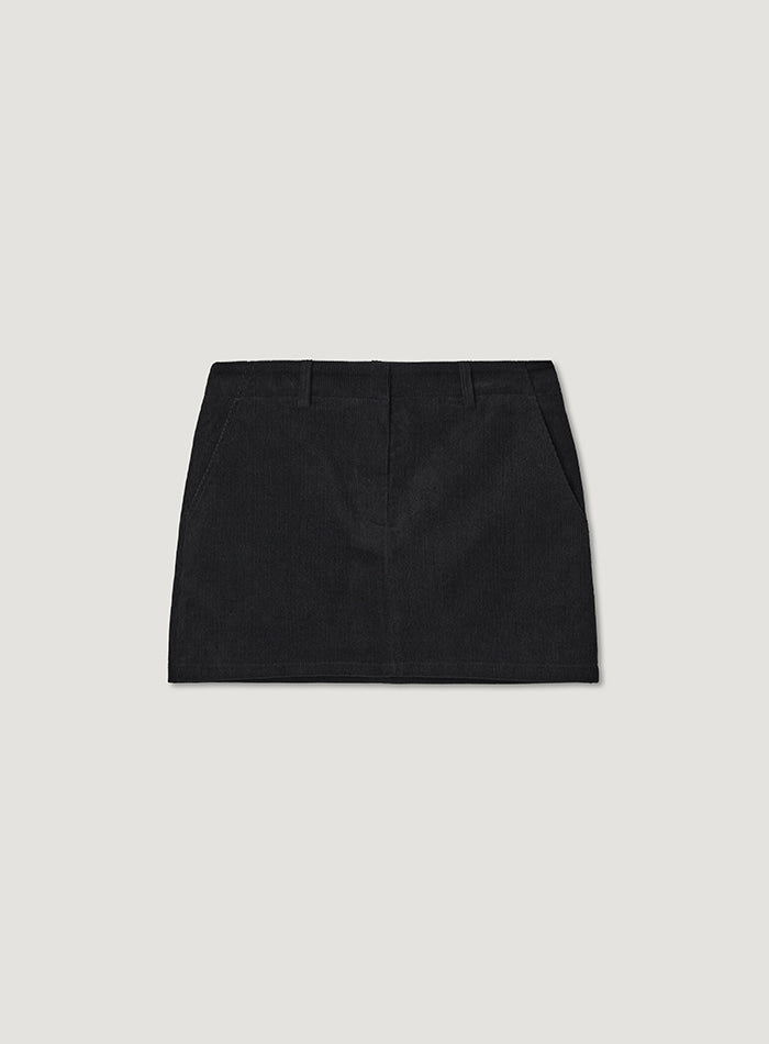 Mango Maniplease Joi Corduroy Mini Skirt Black