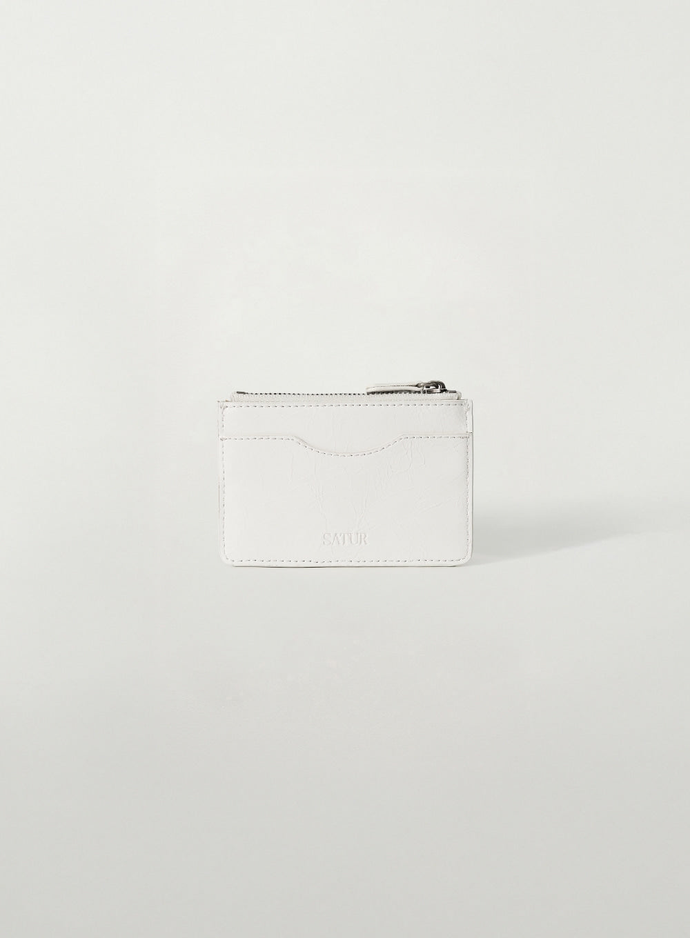 Satur Vintage Buckle Card Wallet - White