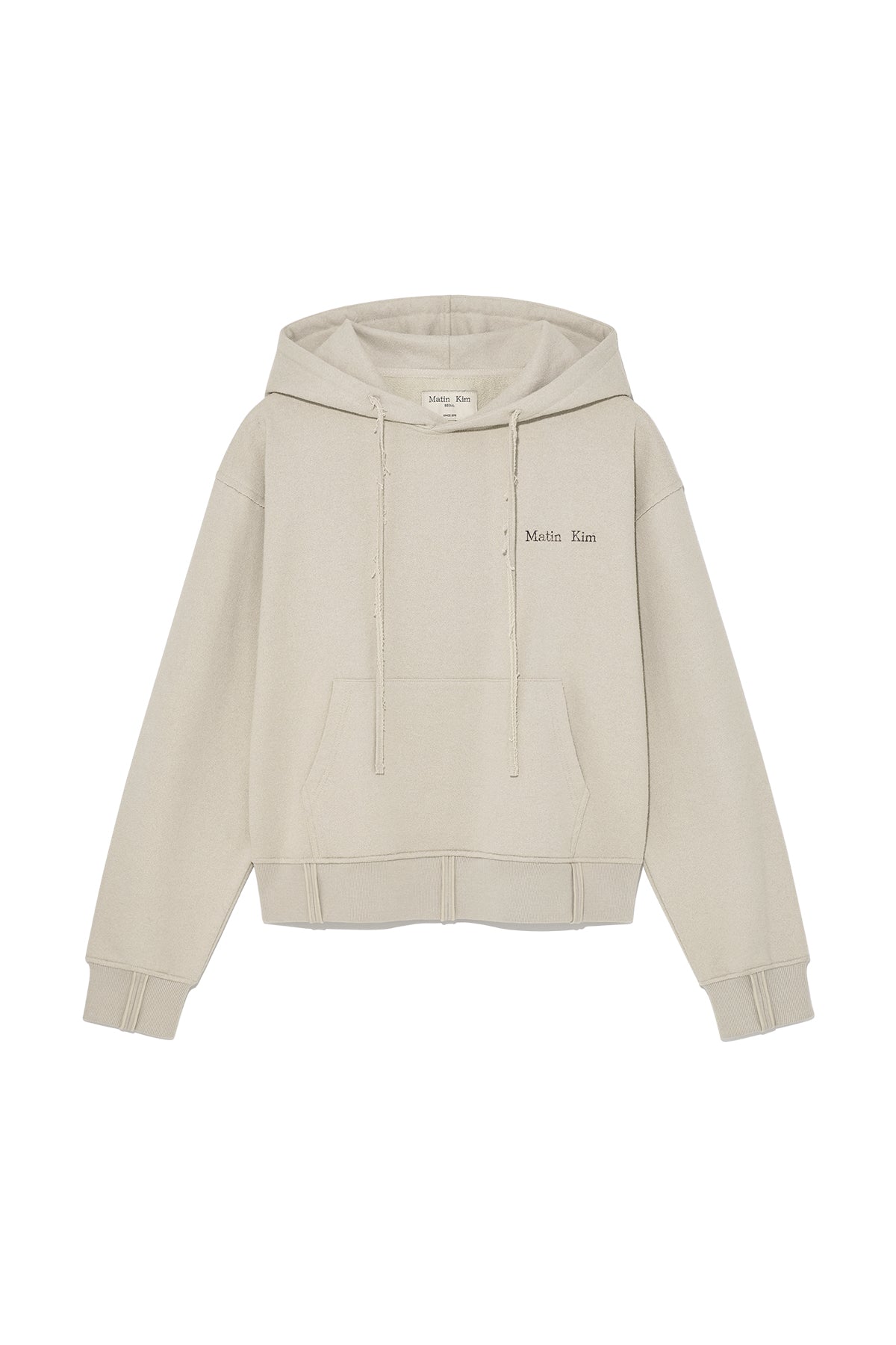 Matinkim Rib Cut Detail Logo Hoody IN Beige