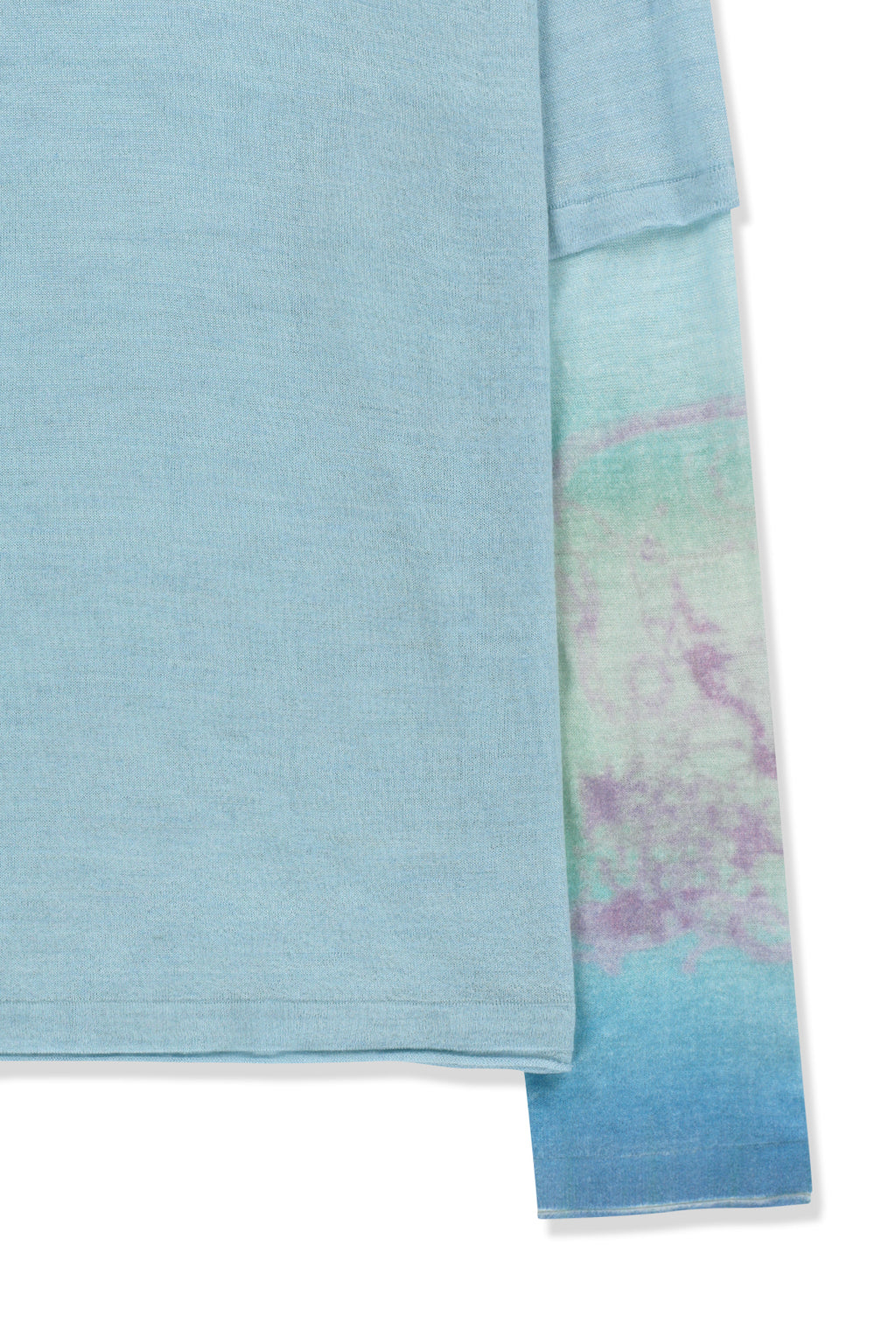 Matinkim Sleeve Print Knit Pullover IN Light Blue