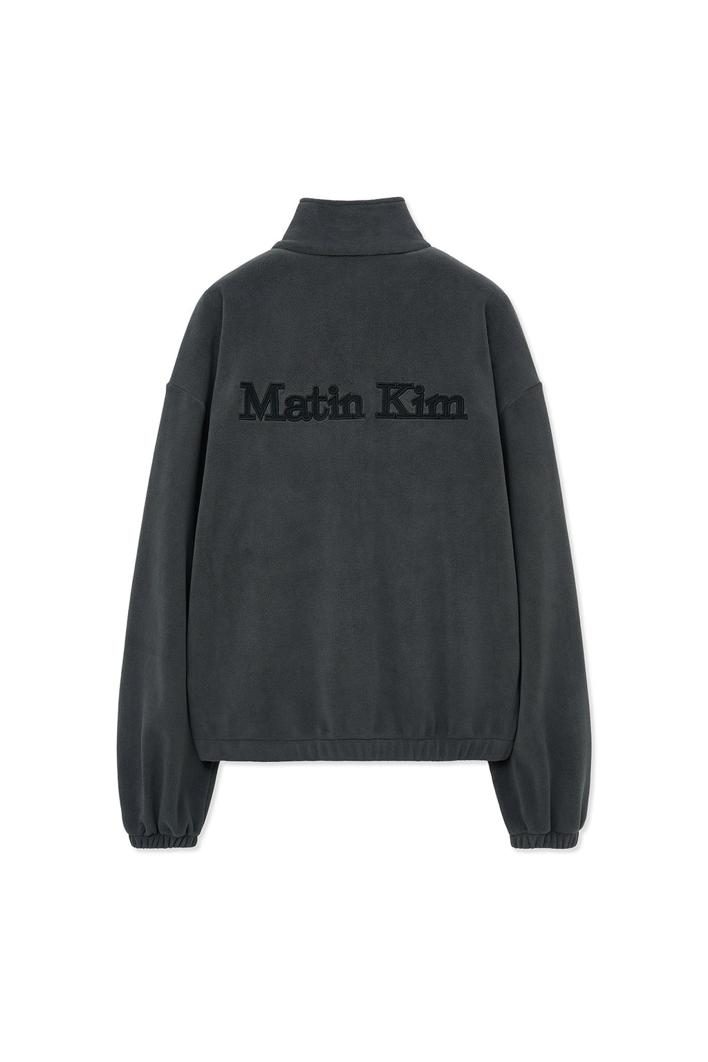 [matinkim] SHERPA FLEECE HALF ZIP UP TOP IN CHARCOAL