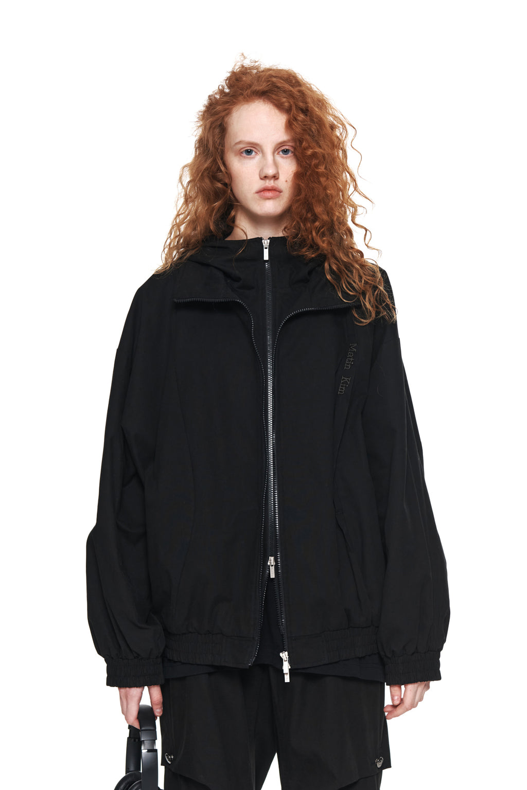 Matinkim Layered Hoody Balloon Jumper IN Black
